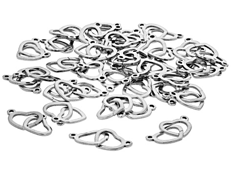 Stainless Steel Interlock Heart Connector appx 11x15x1mm appx 35 Pieces Total