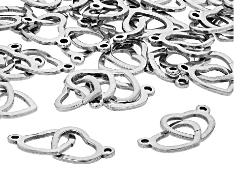 Stainless Steel Interlock Heart Connector appx 11x15x1mm appx 35 Pieces Total