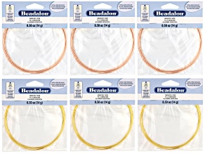 Gold & Rose Gold Tone Extra Large & Heavy Duty 14 Gauge Round Memory Wire 4.5" Coil Pack of 30