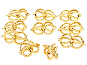 Gold Tone 29mm Interlocking Clasp Set of 10
