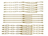 Gold Tone 7" Bracelet Finding Trio Set of 15