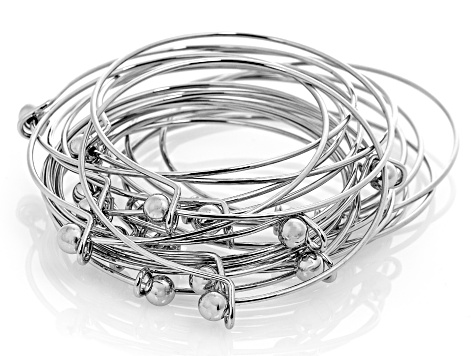 Stainless Steel Wire Bangle Bracelet Set of appx 20pcs