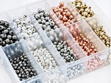 Electroplated Beads in Gold, Silver, Rose Gold, Rhodium, and Gunmetal Tones with Container