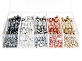 Electroplated Beads in Gold, Silver, Rose Gold, Rhodium, and Gunmetal Tones with Container