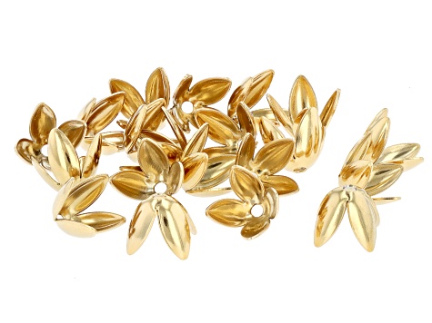 18k Gold Plated & Stainless Steel Flower Cups in Two Sizes appx 100 Pieces Total