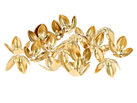 18k Gold Plated & Stainless Steel Flower Cups in Two Sizes appx 100 Pieces Total