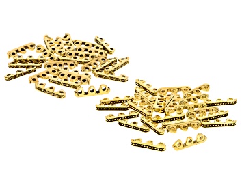 Picture of Antique Gold Tone Unique & Beaded Design 3 Row Bead Connectors in Base Metal appx 50 Pieces