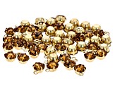 Round Brass Multi-Color Crystal Dangle in Gold Tone appx 500 Pieces Total appx 3-6mm