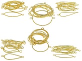 Brass Textured Wire Connector in Gold Tone in Assorted Shapes and Sizes appx 60 Pieces Total