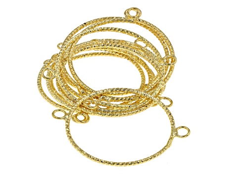Brass Textured Wire Connector in Gold Tone in Assorted Shapes and Sizes appx 60 Pieces Total