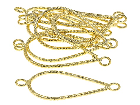 Brass Textured Wire Connector in Gold Tone in Assorted Shapes and Sizes appx 60 Pieces Total