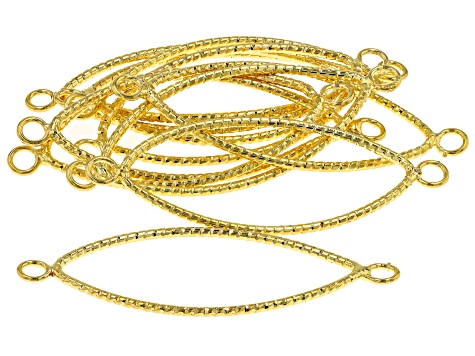 Brass Textured Wire Connector in Gold Tone in Assorted Shapes and Sizes appx 60 Pieces Total