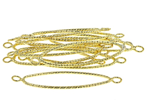 Brass Textured Wire Connector in Gold Tone in Assorted Shapes and Sizes appx 60 Pieces Total