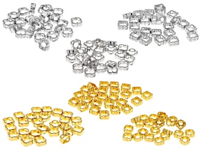 Base Metal Moroccan Shape Bead Frame in 3 Styles in Silver Tone and Gold Tone appx 150 Pieces Total
