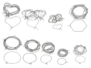 Round Stainless Steel Hoop Ear Wire in Assorted Shapes & Sizes appx 45 Total Pairs
