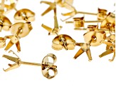 18k Gold Over Stainless Steel 4 Prong Earring Backing in 3 Sizes and Butterfly Earring Backs