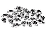 Base Metal Assorted Flower Connector in Antiqued Silver Tone Plated Total of 100 Pieces