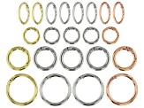 Spring Ring Clasp Set Of 3 Round Sizes And One Oval Style In 3 Tones appx 22 pieces