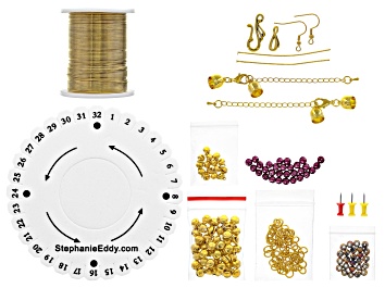 Picture of With Bells On 10 Strand Wire Braiding necklace and bracelet supply and project kit in Golden Berry