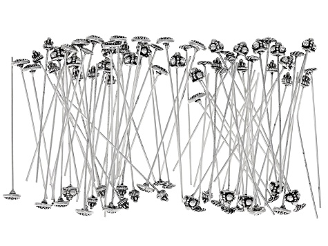 Fancy Headpin in Antique Silver Tone in 4 styles 80 pieces