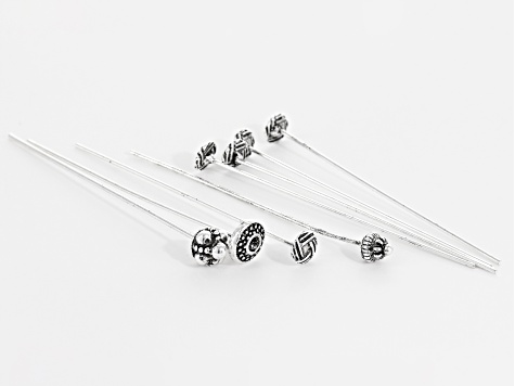 Fancy Headpin in Antique Silver Tone in 4 styles 80 pieces