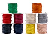 1 mm Wax Cord Spool Set of 10 in Assorted Colors appx 10 yards each