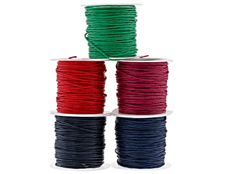 1 mm Wax Cord Spool Set of 10 in Assorted Colors appx 10 yards each