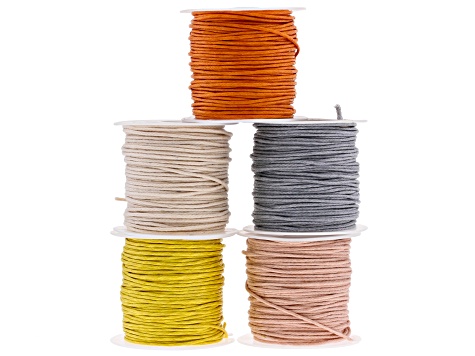 1 mm Wax Cord Spool Set of 10 in Assorted Colors appx 10 yards each