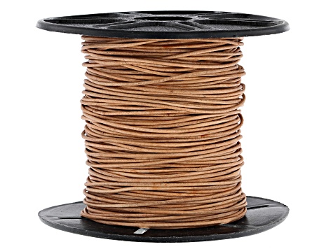 Round Leather Cord appx 1mm in Natural appx 50 Meters Spool