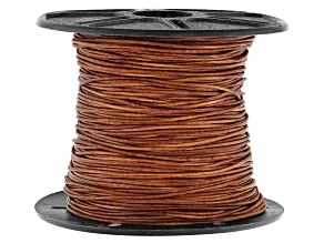 Round Leather Cord appx 1mm in Natural Light Brown appx 50 Meters Spool