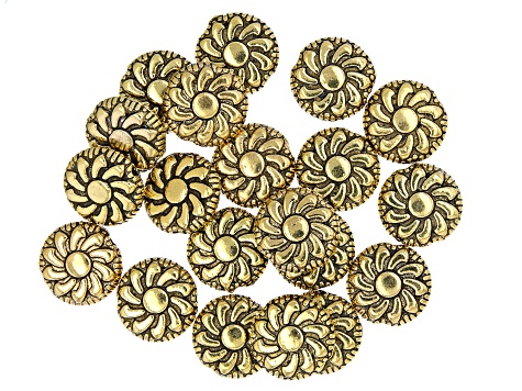Fancy Spacer Bead Set in 5 Styles in Antiqued Gold Tone 100 Pieces Total