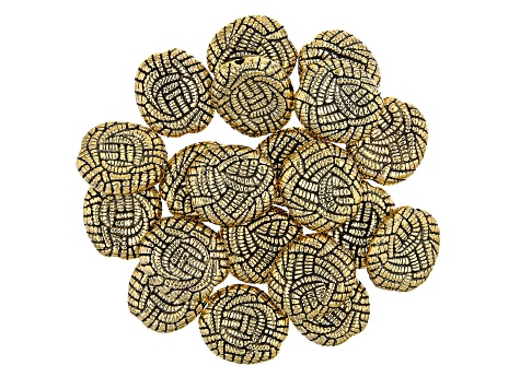 Fancy Spacer Bead Set in 5 Styles in Antiqued Gold Tone 100 Pieces Total