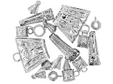 Assorted Bail Set includes 5 Styles in Silver Tone 18 Pieces Total
