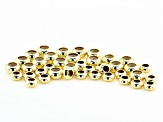 Sliding Clasp Silicone Beads in 2 Sizes in Gold Tone 40 Pieces Total