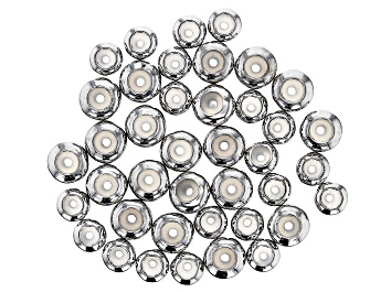 Picture of Sliding Clasp Silicone Beads in 2 Sizes in Silver Tone 40 Pieces Total