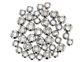 Sliding Clasp Silicone Beads in 2 Sizes in Silver Tone 40 Pieces Total