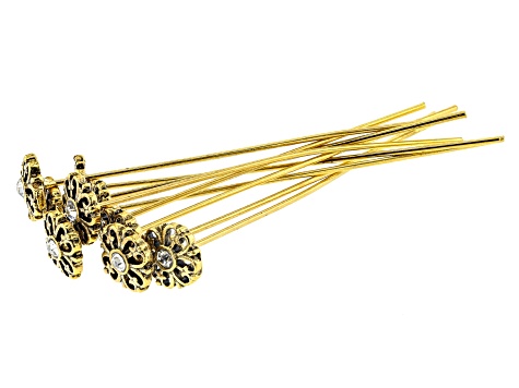 Headpins in 5 Styles in Antique Silver Tone & Antique Gold Tone 100 Pieces Total