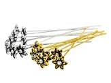 Headpins in 5 Styles in Antique Silver Tone & Antique Gold Tone 100 Pieces Total