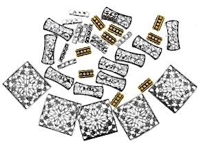 Moroccan Inspired Connector Kit in Antique Silver Tone and Antique Gold Tone 35 Pieces Total