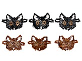 Cat Connector Set of 6 in Brown & Black