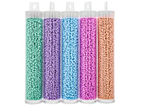 11/0 Spring Colors Seed Beads Set of 5 in 50 Gram Tubes