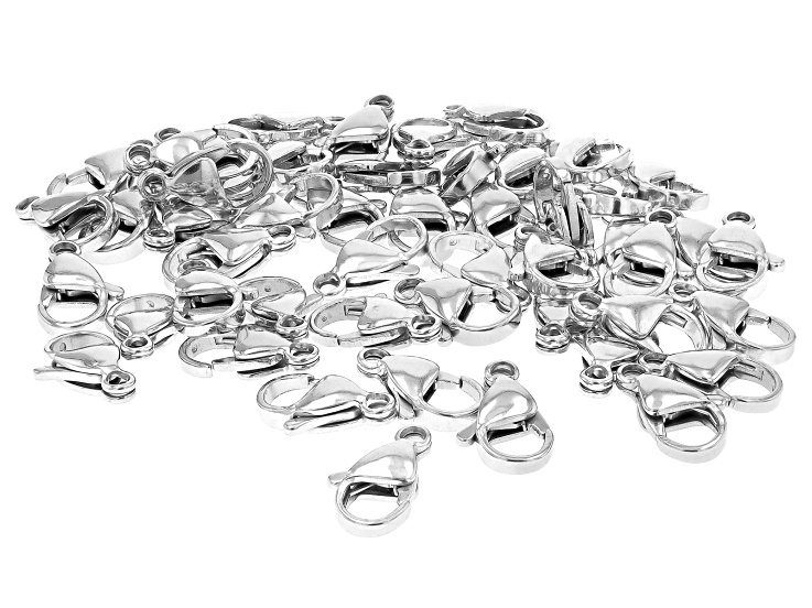 Stainless Steel 13mm Lobster Clasp Set of 50 - JMO023 | JTV