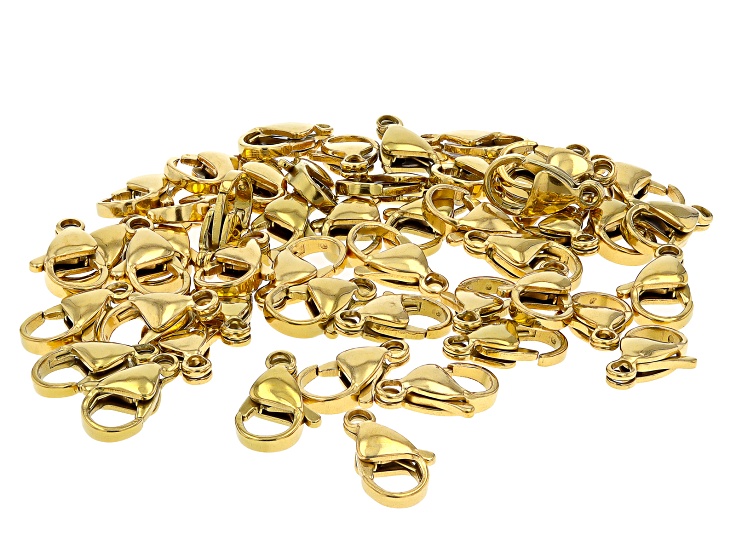 18k Gold Over Stainless Steel 15mm Lobster Clasp Set of 50