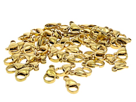 18k Gold Over Stainless Steel 15mm Lobster Clasp Set of 50