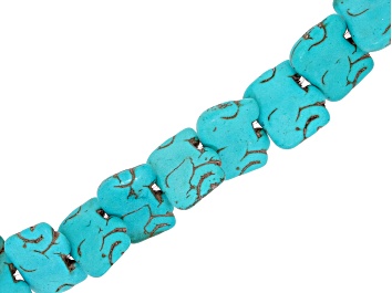 Picture of Turquoise Simulant Elephant Shaped Bead Strand Approximately 14-15" in Length