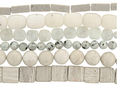 Light Neutrals Agate and Chalcedony 1 lb. Bead Strand Mix of Assorted ...