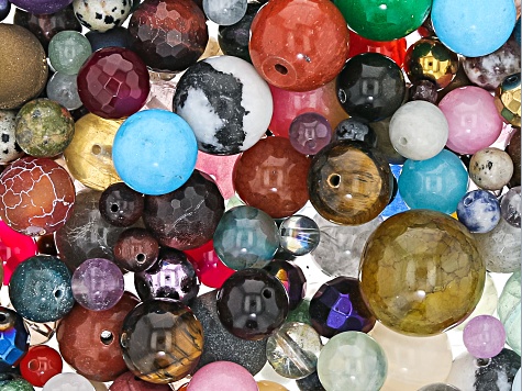 Multi-Stone Assorted Shape & Size 1lb Loose Bead Mix