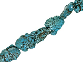 Turquoise Color Magnesite 18-22mm Nugget Bead Strand Approximately 14-15" in Length