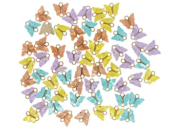 Gold Tone Double Oval Connector Set of 25