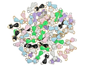 Multicolor with Silver & Gold Tone Accents Cat Charm Set of 60